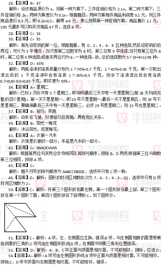 2014年江蘇省公務(wù)員考試行測真題及真題解析-C卷（部分）