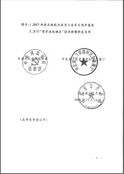 2017年河北省公務(wù)員四級(jí)聯(lián)考招錄計(jì)劃通知